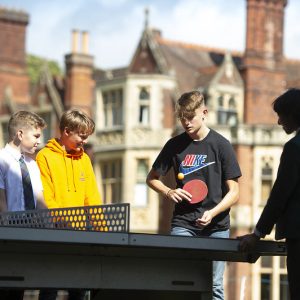 children playing table tennis