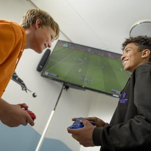 boys playing video games