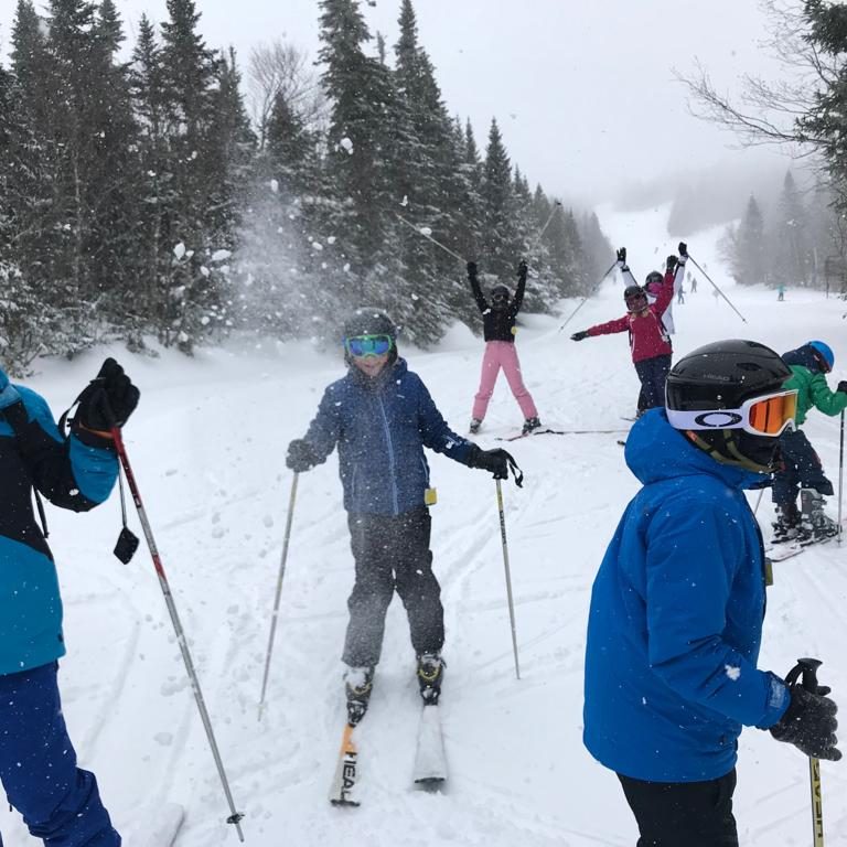 students on a skiing trip