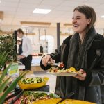 student taking some food