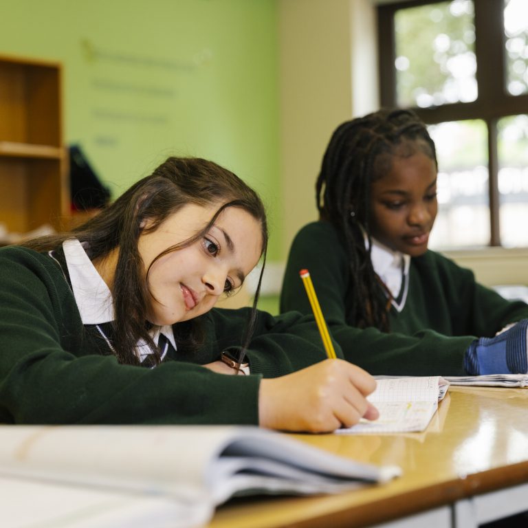 children writing